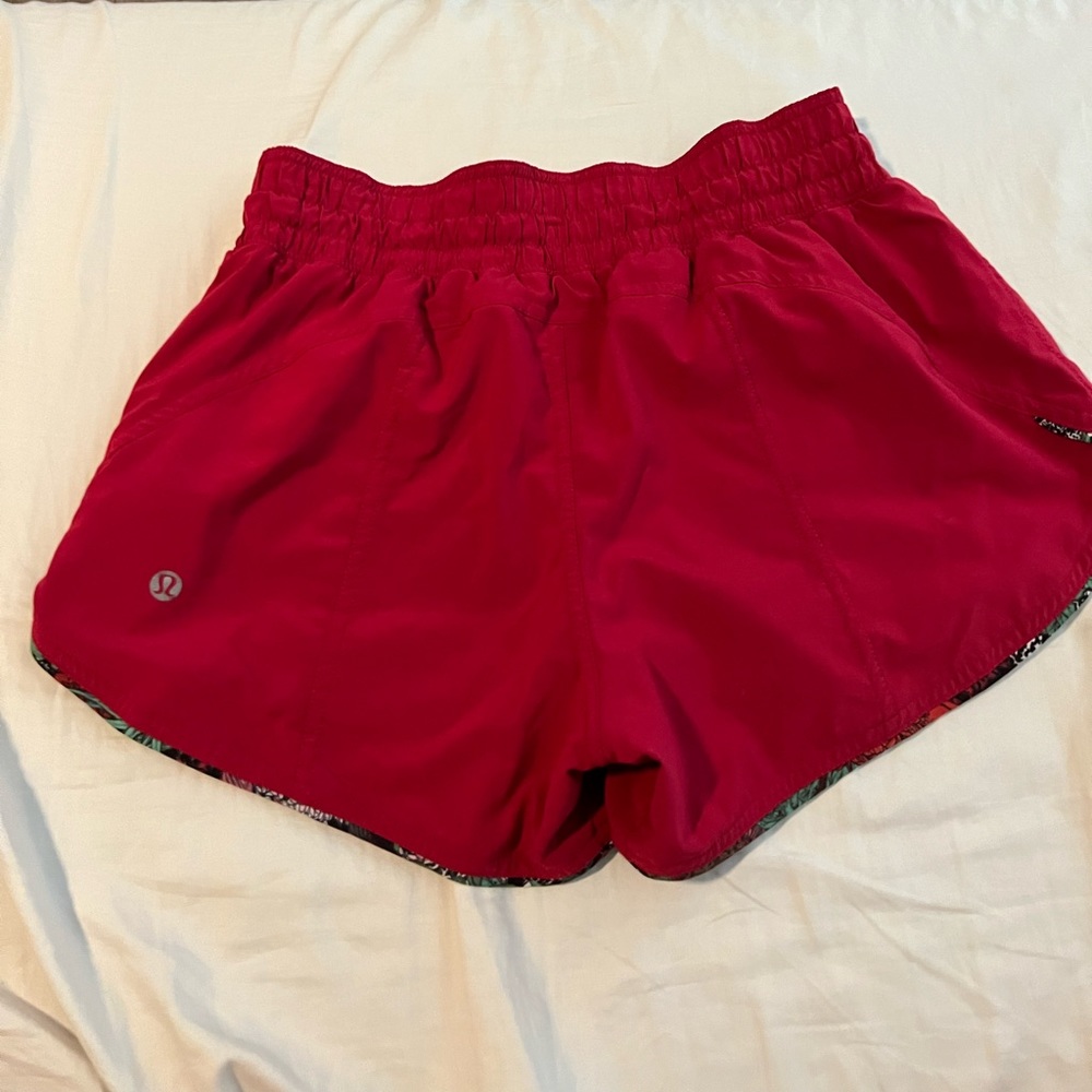 Red Lululemon Shorts size 4 Reversible and like new!